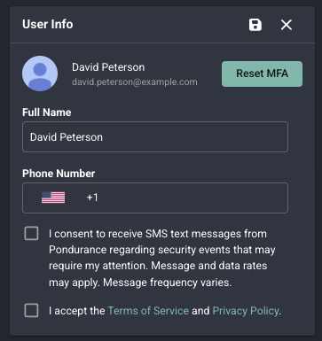 User Info Phone Consent